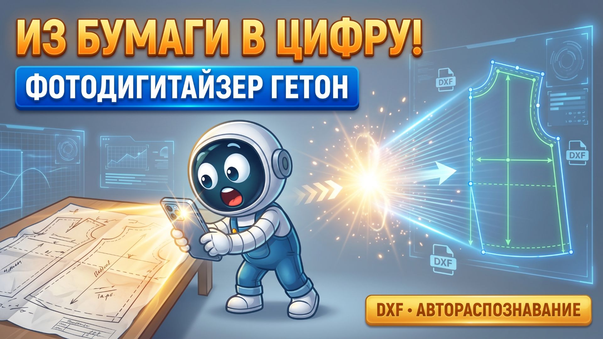 Из бумаги в цифру за 1 клик! 📸 Оцифровка лекал с Фотодигитайзером САПР Гетон