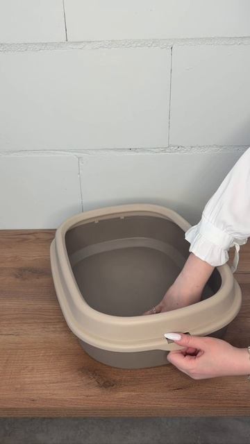 Лоток №2 для кошек с бортом и совком RICH BREED капучино