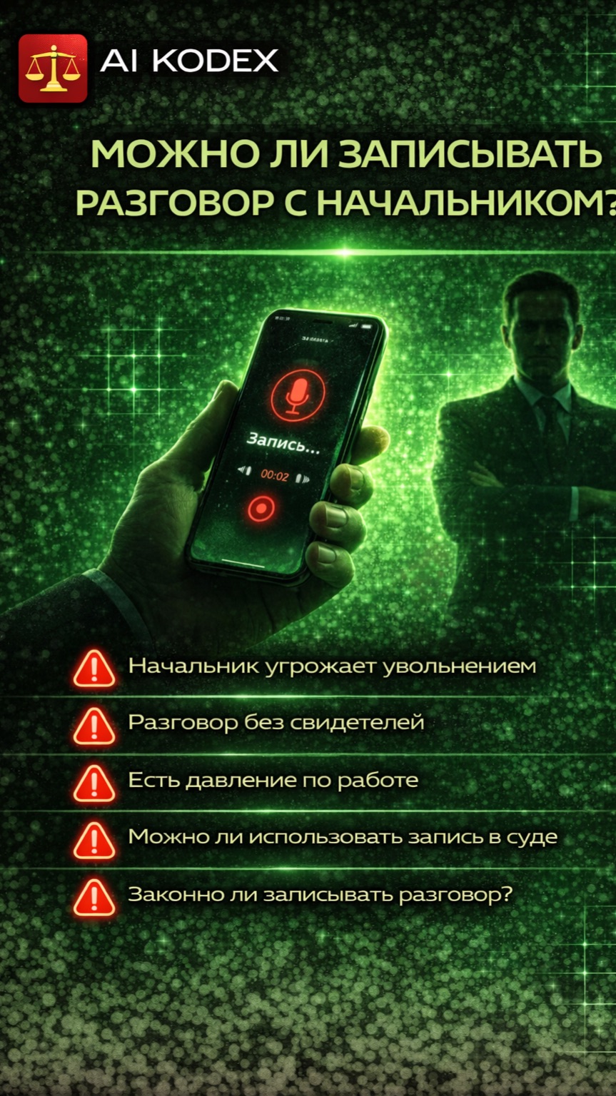 Законно ли записывать разговор с начальником?