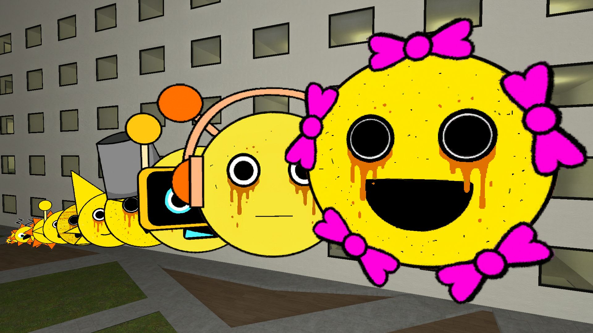 Все размеры Спрунки Мистер Сан Ищут грустного Спрунки  Мистер Сан