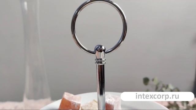 Этажерка для сервировки СЭМПЛИЧЕ, фарфор, белая, 2 яруса, 15х21 см, 795880090