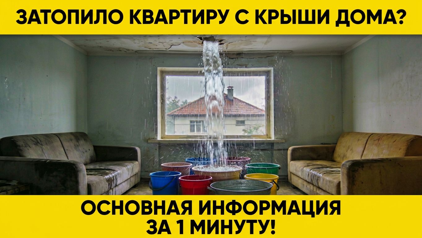 Затопило квартиру с крыши дома? Основная информация за 1 минуту!