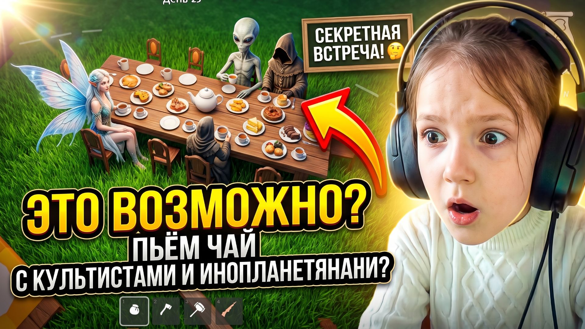 Это возможно? Чаепитие с культистами и инопланетянами в 99 ночей в лесу!