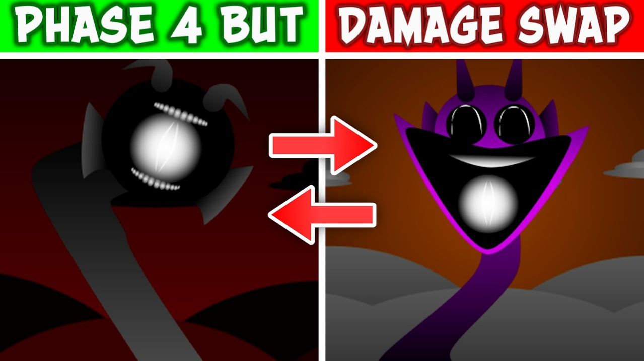 INCREDIBOX SPRUNKI: ФАЗА 4 НО DAMAGE SWAPPED 💥 VS АНТИ-СДВИГ ФАЗЫ 3! 🔀⚡