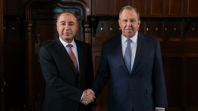 Министр иностранных дел С.В.Лавров с Министром иностранных дел Ливии Т.Аль-Бауром, 21 апреля 2026