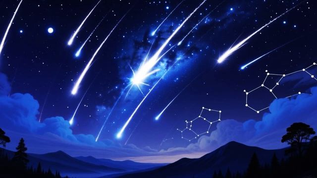 Метеорный дождь, созвездия и галактика над горами! Волшебство космоса. ✨🌌