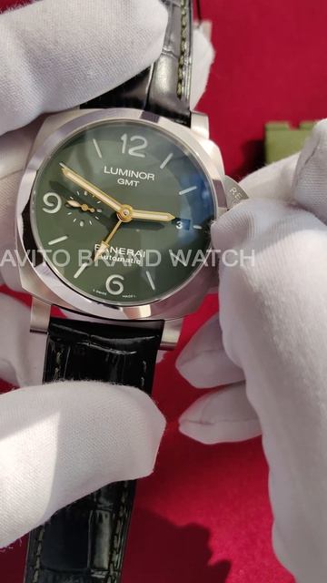 Зеленые Panerai Marine 44 Mm стальной корпус и золотые стрелки