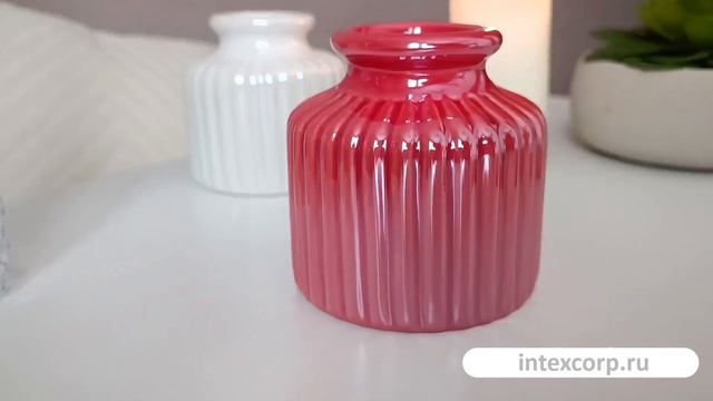 Декоративная ваза ОРЕЛИН, керамика, коралловая, 9 см, ALX619210-2