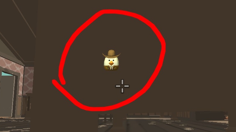 секретка наклейка ковбой в чикен Ган