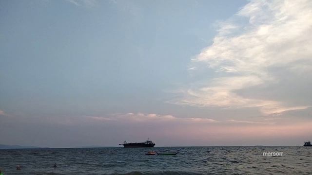 просто небо, облака, закат. цвет заката - розовый