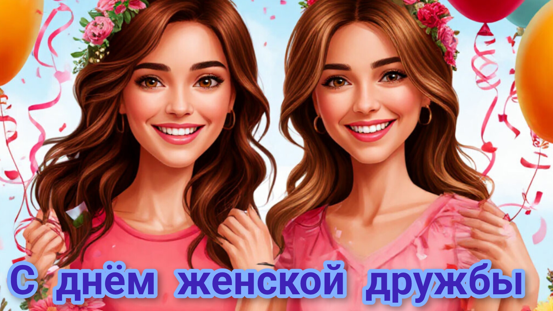 С днём женской дружбы. Шикарная музыкальная открытка.