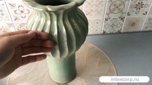 Декоративная ваза ФЕЛИЗА, керамика, светло-зелёная, 30 см, 1133993