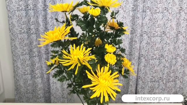 Искусственные цветы в горшке ЖЁЛТЫЕ ХРИЗАНТЕМЫ, 60 см, 5010088