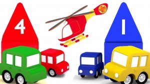 3D мультики про машинки. 4 машинки строят домики