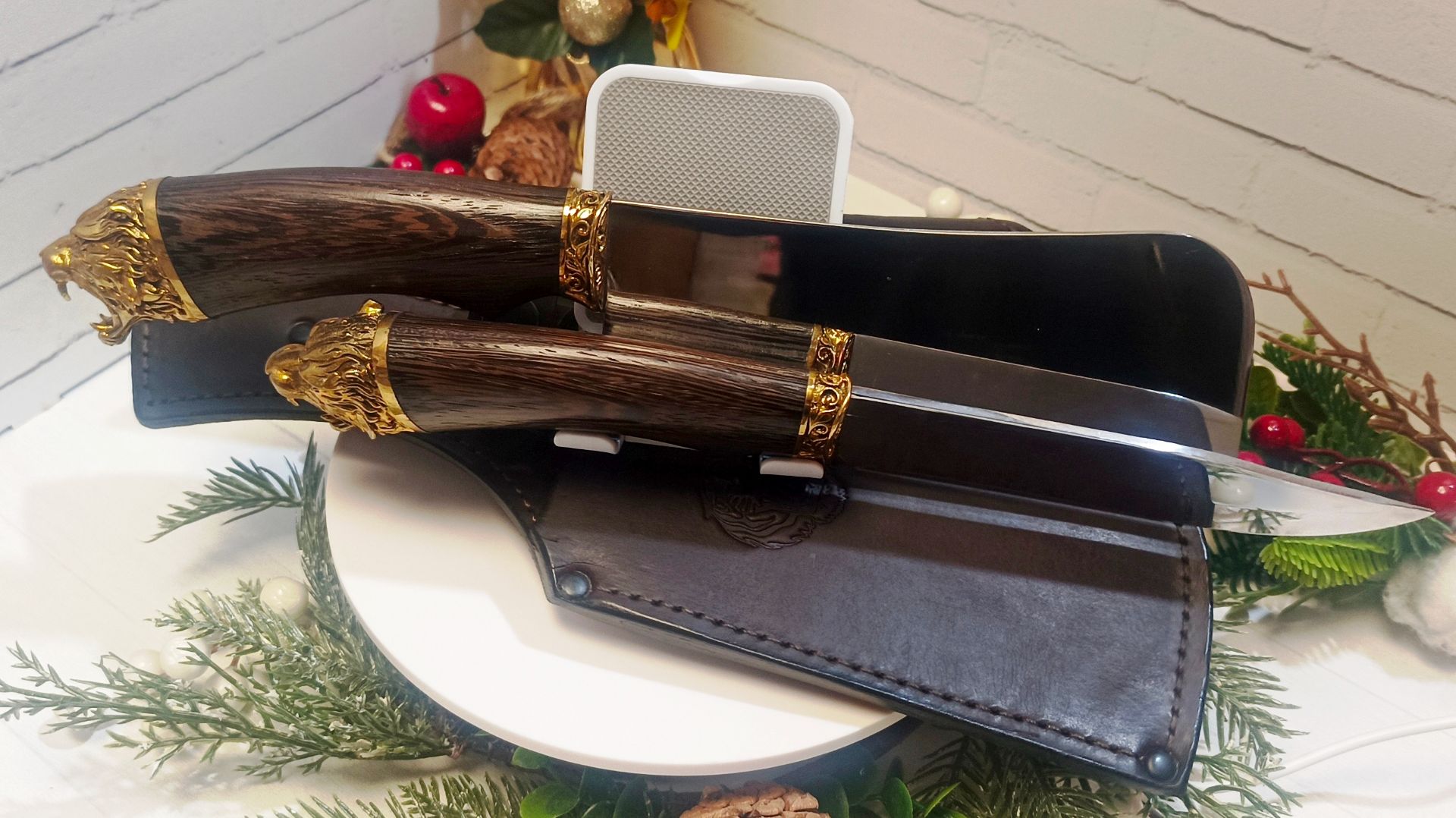 Нож и Тяпка для мяса Бенгальский Тигр ст 40Х13 Hrc 55/56 ед