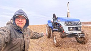 Распутица побеждена мини-трактором! Наладил сообщение между хутором и городом. Зима вернулась