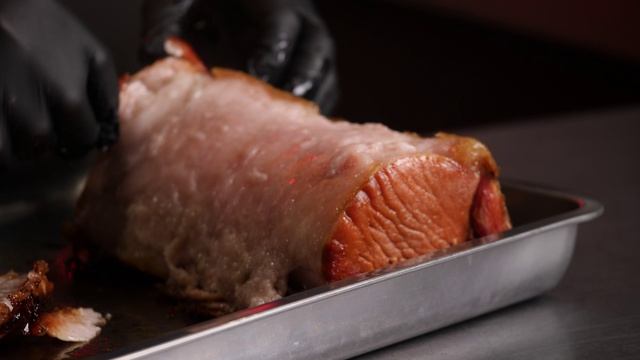 Свинина томленая в пеллетном гриле.Макароны из мяса