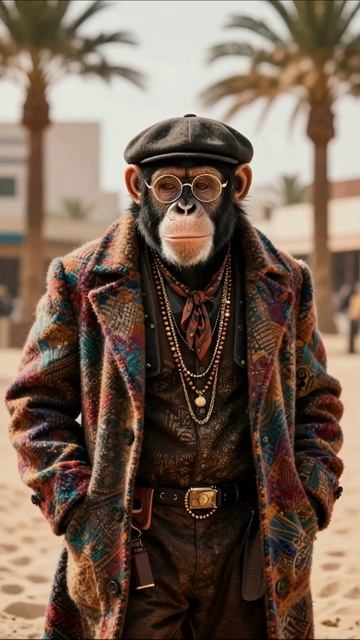 Умный обезьяна в стиле: необычная мода и характер#Обезьяна #Мода #Креатив