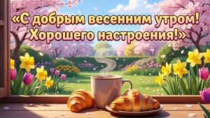 С добрым весенним утром. Красивая музыкальная открытка.