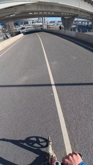 Спуск на самокате с моста