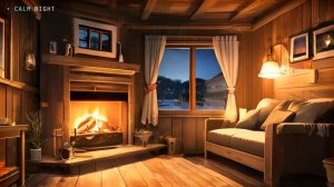 Пламя в деревянном доме — уютная анимация для сна