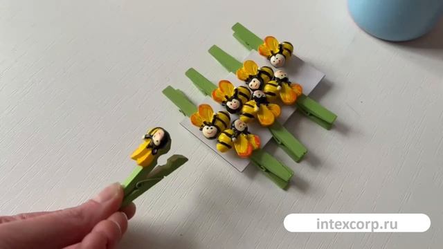 Декоративные зажимы ВЕСЁЛЫЕ ПЧЁЛКИ, полистоун, 3 см, 8 шт., 22-00340