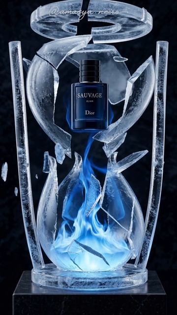 When fire freezes and time breaks — the scent remains.  Dior Sauvage Elixir