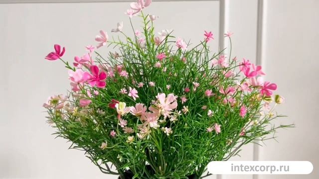 Искусственные цветы в горшке ИЮЛЬСКИЙ ПОЛДЕНЬ, розовые, 35 см, 5010045