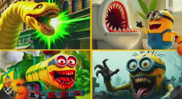 МУЛЬТИКИ ПРО МИНЬОНОВ Миньон Зомби против Паровозика EXE 😱 КРУТАЯ БИТВА МОНСТРОВ