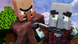 Клановая вражда: житель против железного голема — битва за деревню Майнкрафт