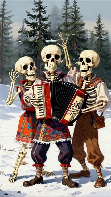 Остались одни: танцевать среди зимней пустоты #скелеты #грусть #безысходность