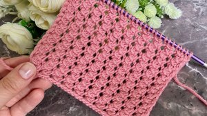 Ажурный волнистый узор с накинутой петлей