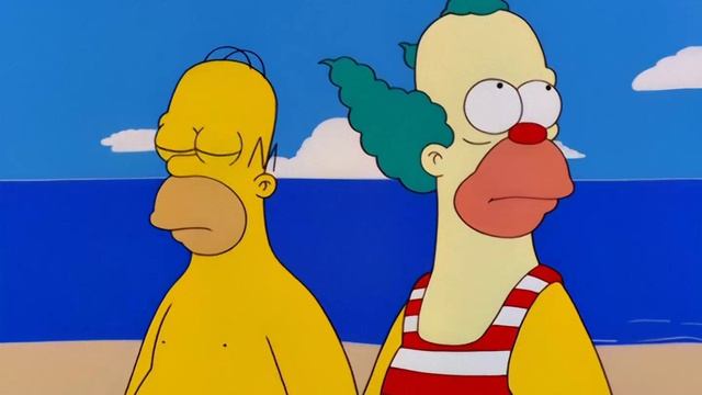 Красти гуляет с  дочерью