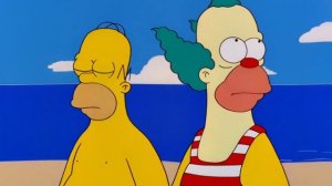 Красти гуляет с  дочерью