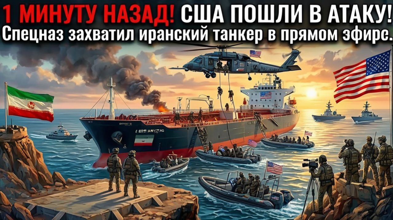 1 минуту назад! США ПОШЛИ В АТАКУ! Спецназ захватил иранский танкер в прямом эфире.