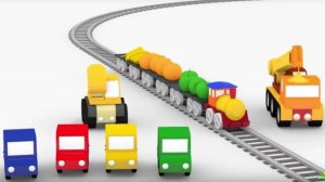 Развивающие 3D мультики. 4 машинки: собираем фрукты