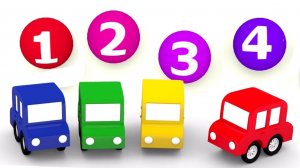 Развивающий 3D мультик 4 машинки: считаем мячики.