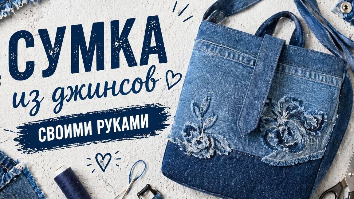 Джинсовая сумка-тоут из старых джинсов | Красивый туториал, дизайн и обучение