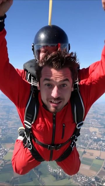 Прыжок с парашютом: адреналин и свободное падение! #парашют #адреналин #приключение