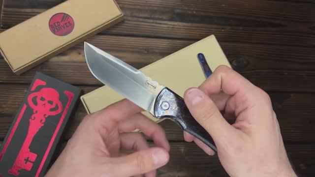 Реплика CHAVES KNIVES 229 REDENCION KICKSTOP м390 FLIPPER _Огненный_ Титан - обзор!