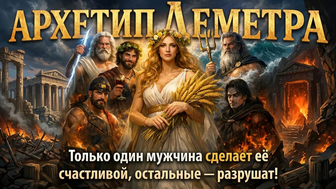 🌿 АРХЕТИП ДЕМЕТРА: Только один мужчина сделает её счастливой, остальные — разрушат!