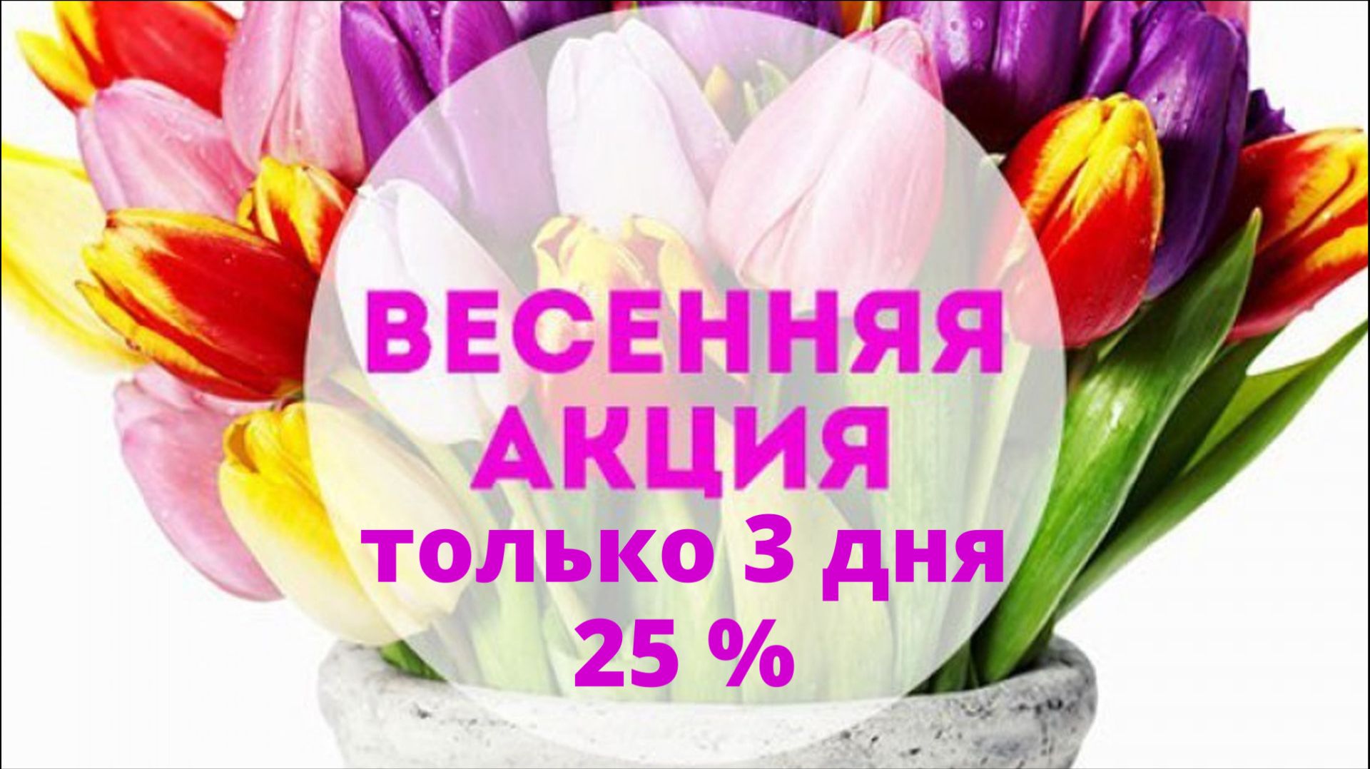 Весенняя акция: только 3 дня скидка 25%