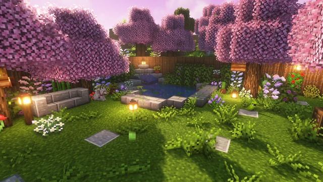 🌸 Вишневый сад в Minecraft с атмосферной музыкой