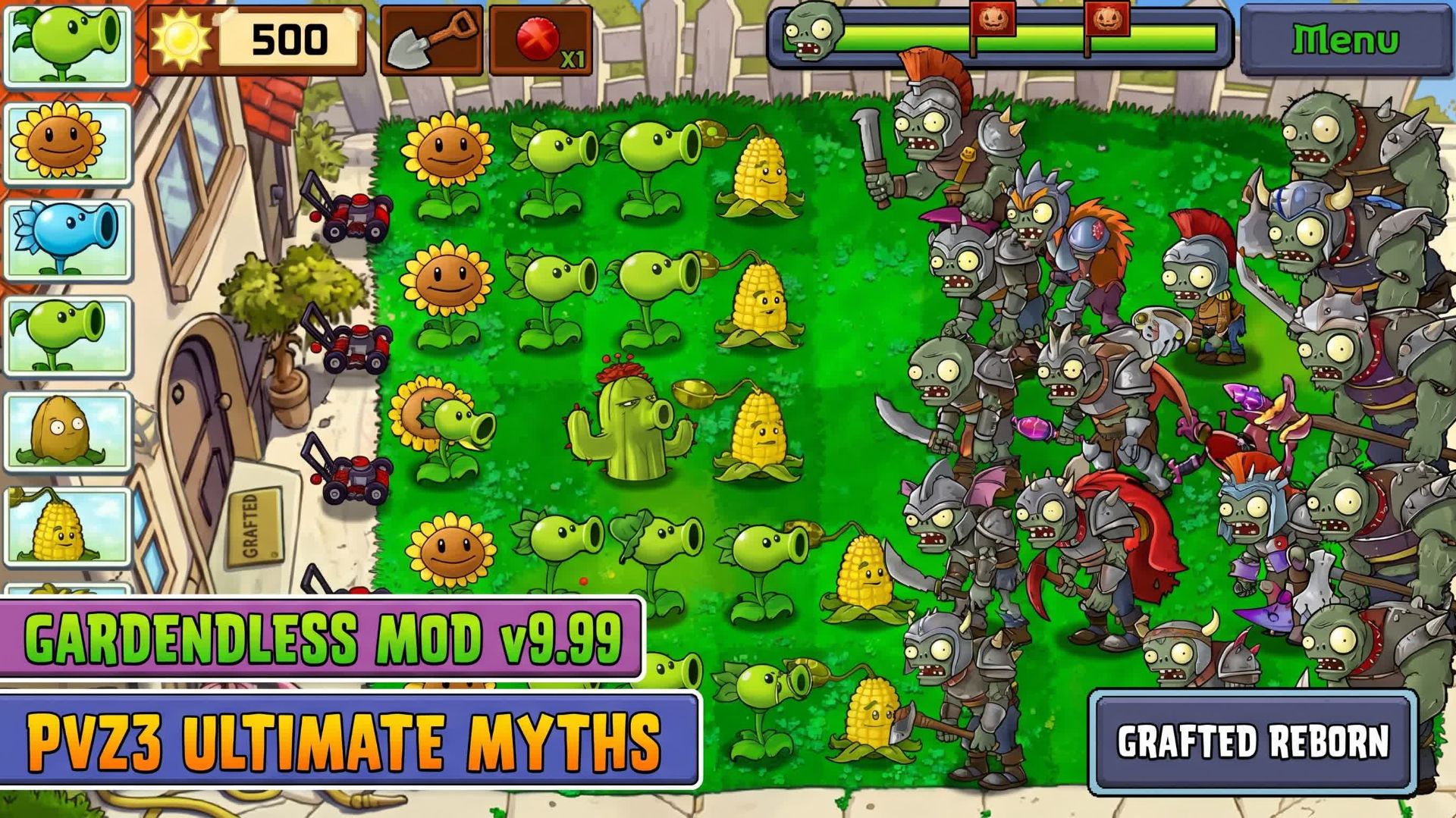 Plants Vs.Zombies Hybrid Mod Растения против Зомби-2 мод Зомби против растений Выигрываем каждый бой