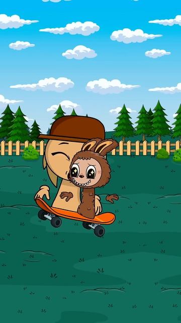 Labubu’s First Skateboard Trick 😂🛹 #sprunki #animation #funny #incredibox #meme