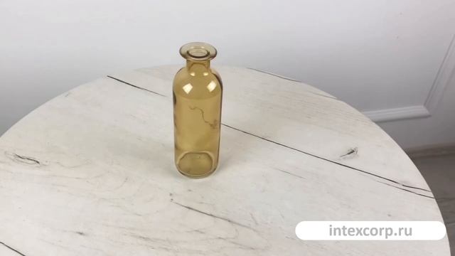 Декоративная бутыль-ваза БОРРАЧА ПИККОЛА, стекло, янтарная, 16 см, 108173-95-3.
