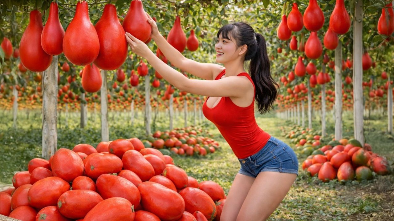 Урожай множества красных тыкв, отвезу на продажу на деревенский рынок | Farm Life