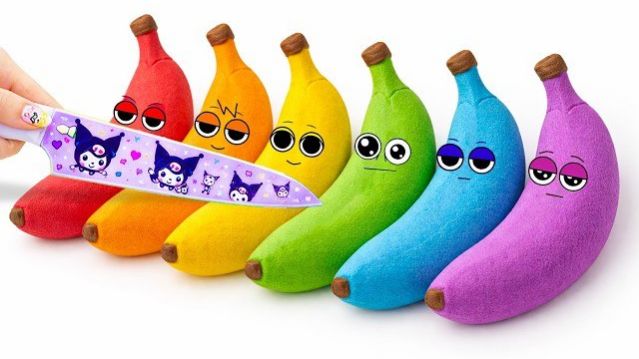 УДОВЛЕТВОРЯЮЩЕЕ ASMR 🍌 ЦВЕТНЫЙ БАНАНЫ СПРУНКИ ИЗ КИНЕТИЧЕСКОГО ПЕСКА РЕЗКА ASMR