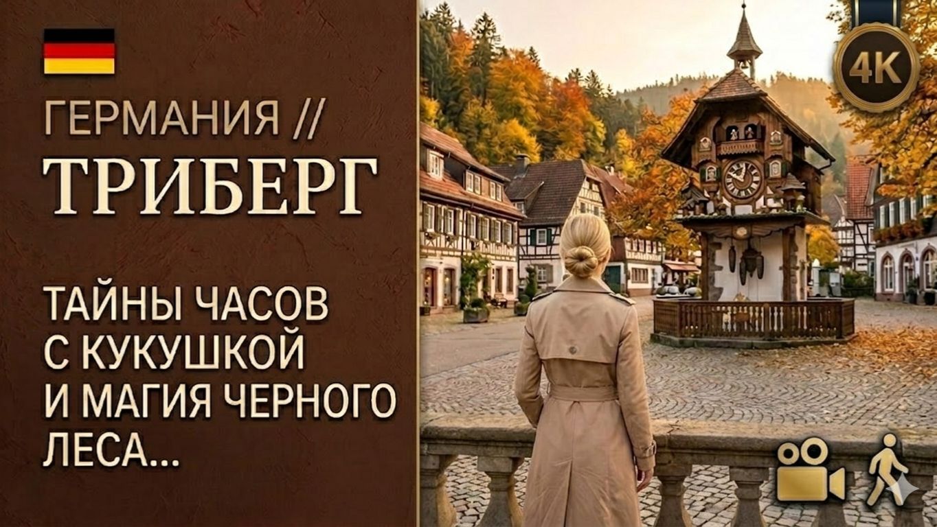 Германия // Триберг // Самая красивая осень в Шварцвальде. Феномен часов с кукушкой 4K