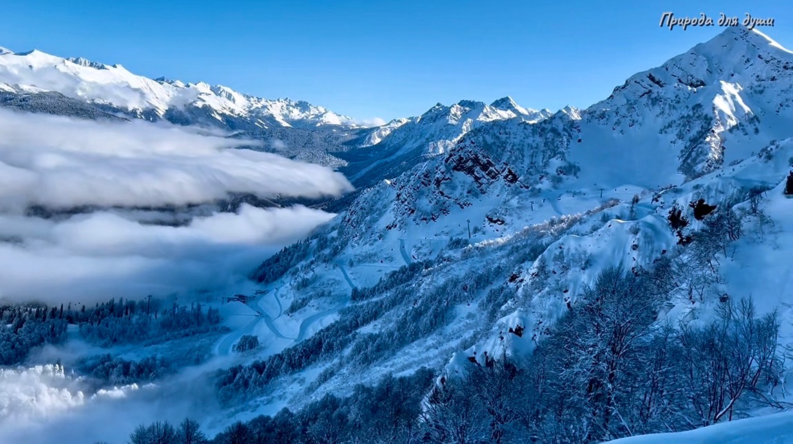 Восхитительные горные пейзажи🏔️Спуск с небес🌩️Красивая музыка🫶🏻Живая природа❄️Релаксация 🧡